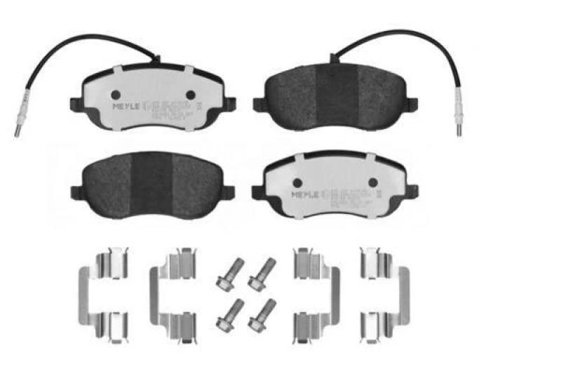 Image of MEYLE 025 202 6119/PD Brake pad set MEYLE-PD: Advanced performance and design. Front Axle, incl. wear warning contact, with anti-squeak plate Brake P