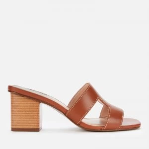 Dune Womens Jupe Leather Heeled Mules - Tan - UK 3