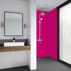 Image of Mermaid Acrylic Matt Shower Wall Panel Azalea 2440mm x 1200mm x 4mm in Pink