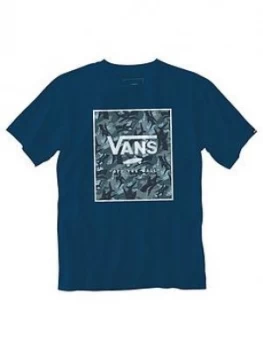 Image of Boys, Vans Shark Print Box Toddler T-Shirt - Blue, Size 4-5 Years