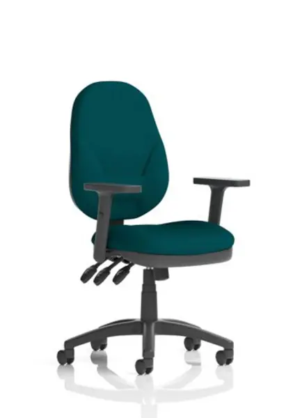 Image of Eclipse XL III Eclipse XL Lever Task Operator Chair Bespoke With Height Adjustable Arms In Teal KCUP0894