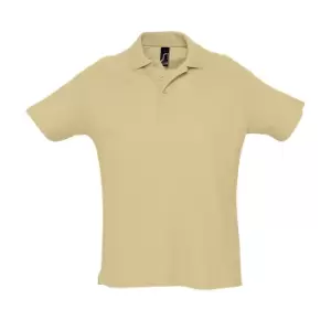 Image of SOLS Mens Summer II Pique Short Sleeve Polo Shirt (XXL) (Sand)
