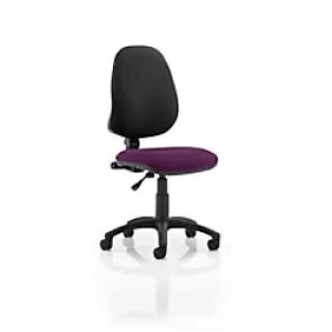 Image of Dynamic Permanent Contact Backrest Task Operator Chair Without Arms Eclipse I Black Back, Tansy purple Seat High Back