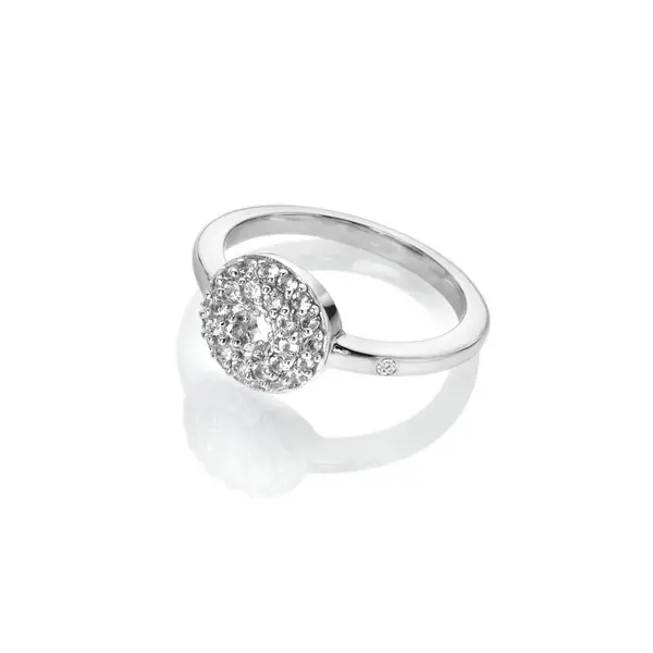 Image of Hot Diamonds Sterling Silver White Topaz Forever Ring DR245/M Size: Si