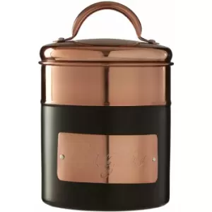 Image of Charcoal/Copper Sugar Canister Stainless Steel Airtight Jar Round Lid With Handle Kitchen Storage Jars Canister For Sugar Coffee Tea 10 x 12 x 10
