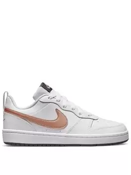 image of Nike Court Borough Low 2 Trainers - White/Red, White/Bronze, Size 4