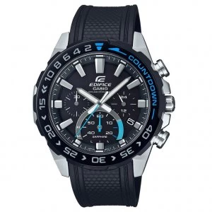 Image of Casio Edifice Countdown Mens Black Resin Strap Watch