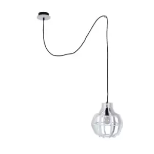 image of Bento Wire Frame Pendant Ceiling Light Black, White, 28cm, 1x E27, 200cm wire