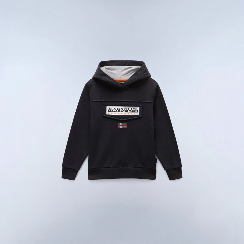 Image of Napapijri Kids Burgee Pull Over Hoodie Black 041 male 6Y