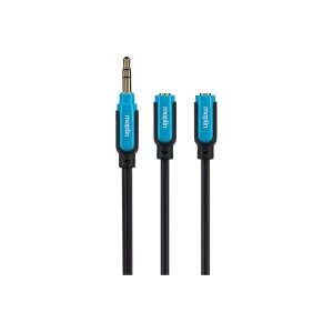 image of Maplin Premium 3.5mm Stereo 3 Pole Jack to Twin 3.5mm Socket Splitter Cable