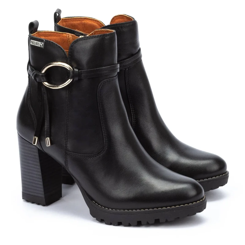 Image of Pikolinos Connelly W7M-8542 Leather Womens Ankle Boots - Black - Size:UK 6-6.5