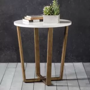 Image of Crossland Grove Clao Round Side Table Marble