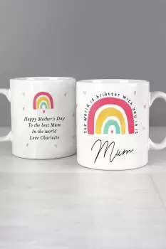 image of Personalised Brighter Place Rainbow Mug - Ceramic