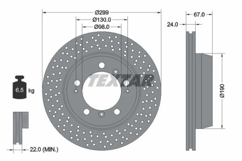 Image of Brake disc TEXTAR 92176705