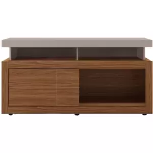 image of flat screen TV unit, oak effect & grey