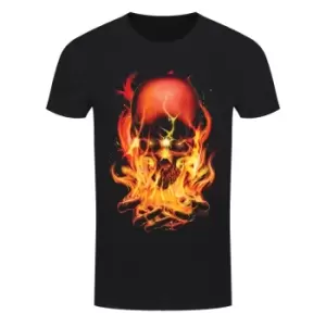 image of Requiem Collective Mens Hellfire T-Shirt (L) (Black/Orange)