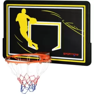 image of Wall Mounted Basketball Hoop and Backboard for Outdoor and Indoor - Black, Yellow - Sportnow