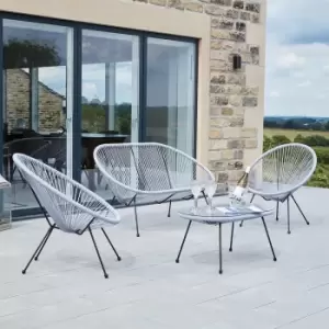 Image of Pacific Lifestyle Rio PU 4 Piece Seating Set - Grey