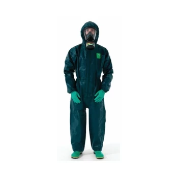 Image of Green Coveralls Hooded Size XS - Ansell