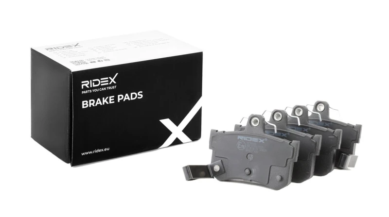 Image of RIDEX 402B0860 Brake pad set Rear Axle, with acoustic wear warning, with mounting manual Low-Metallic Brake Pad Set,disc brake (402)
