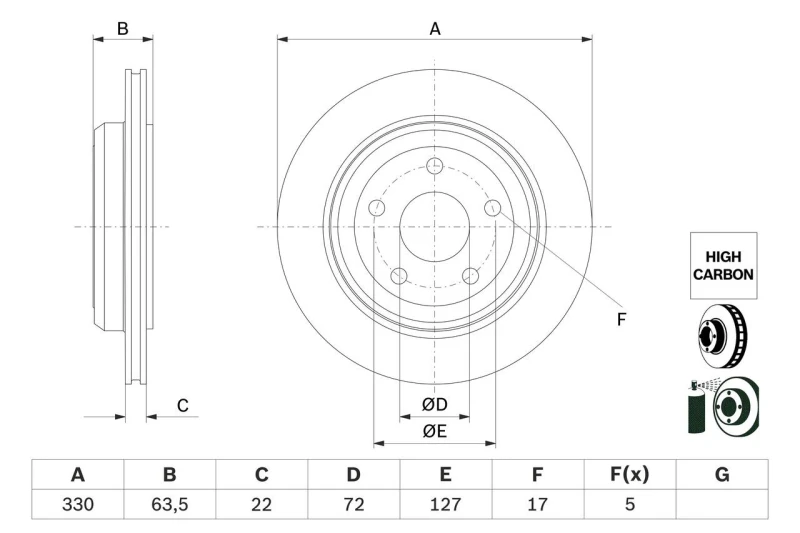 Image of Brake disc Bosch 0 986 479 G84