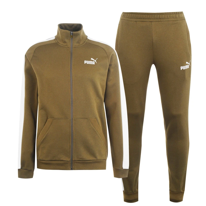 Image of Puma Clean Fleece Tracksuit Mens - Brown Brown XS