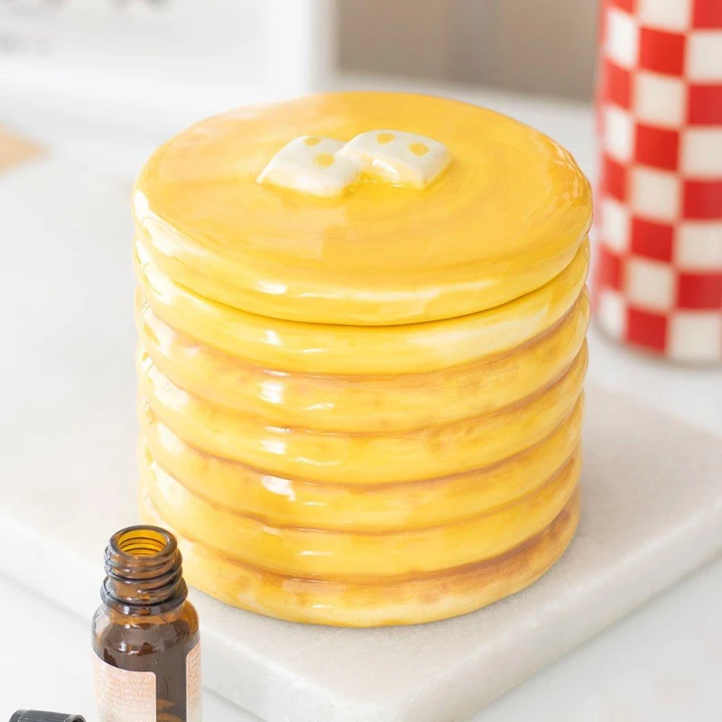 Image of Something Different Pancake Stack Shaped Oil Burner Brown unisex One Size
