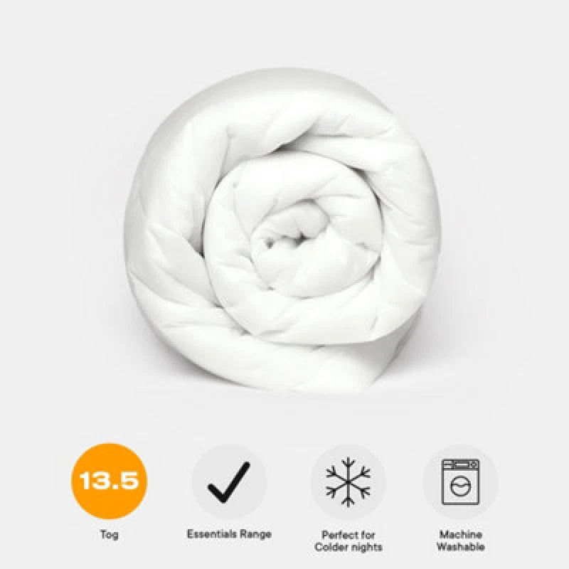 Image of OHS OHS 13.5 Tog Duvet Winter Warm Quilt Anti Allergy in White Size: Single White Single Unisex 5027434140350