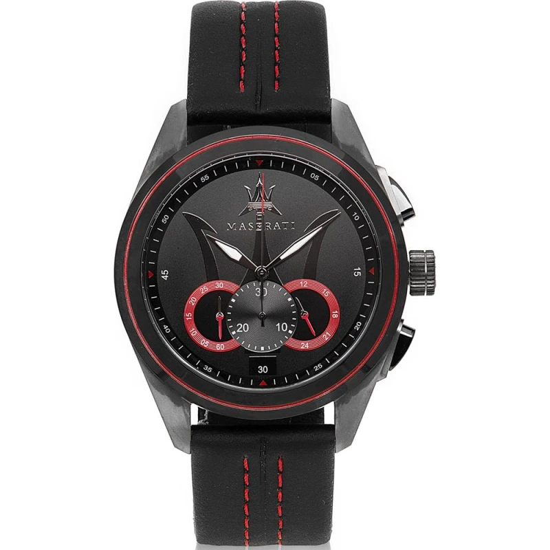 Image of Maserati Maserati R8871612023 Traguardo Chronograph Black Dial Mens Watch 45 Black black