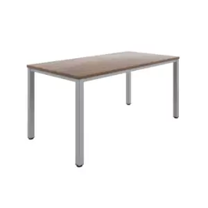 Image of Tc Fraction Infinity 160 x 80 Meeting Table - Dark Walnut with Silver Legs
