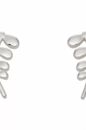 image of Ladies Orla Kiely Silver Plated Leaf Studs E5159