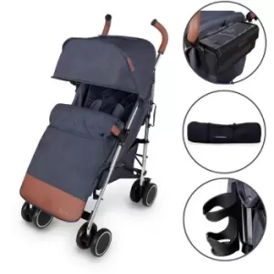 Image of ickle bubba Discovery Prime Stroller (Denim Blue on Silver)