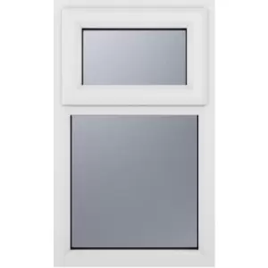 Image of Crystal Casement uPVC Window Top Hung Opening Over Fixed Light 1040mm x 1190mm Obscure Double Glazing in White
