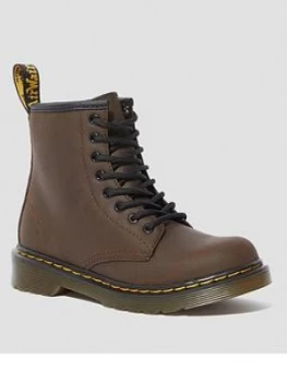 Image of Dr Martens Serena 1460 Brown Faux Fur Lined Lace Up Boot, Dark Brown, Size 7 Younger
