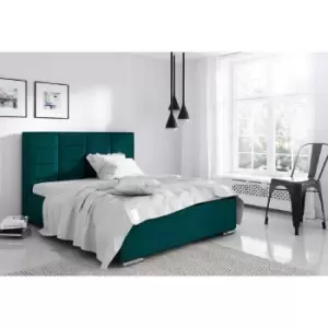 Image of Bulia Bed Double Plush Velvet Green