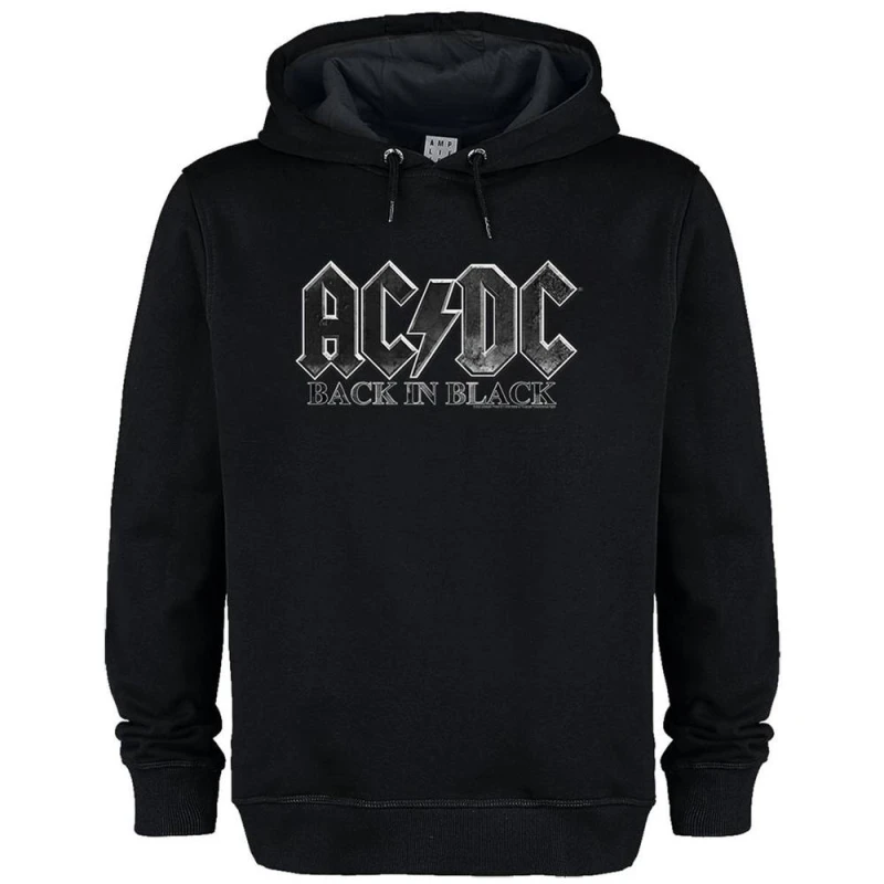 Image of Amplified Mens Acdc Back In Back Hoodie in Black Size: Large Black Male L