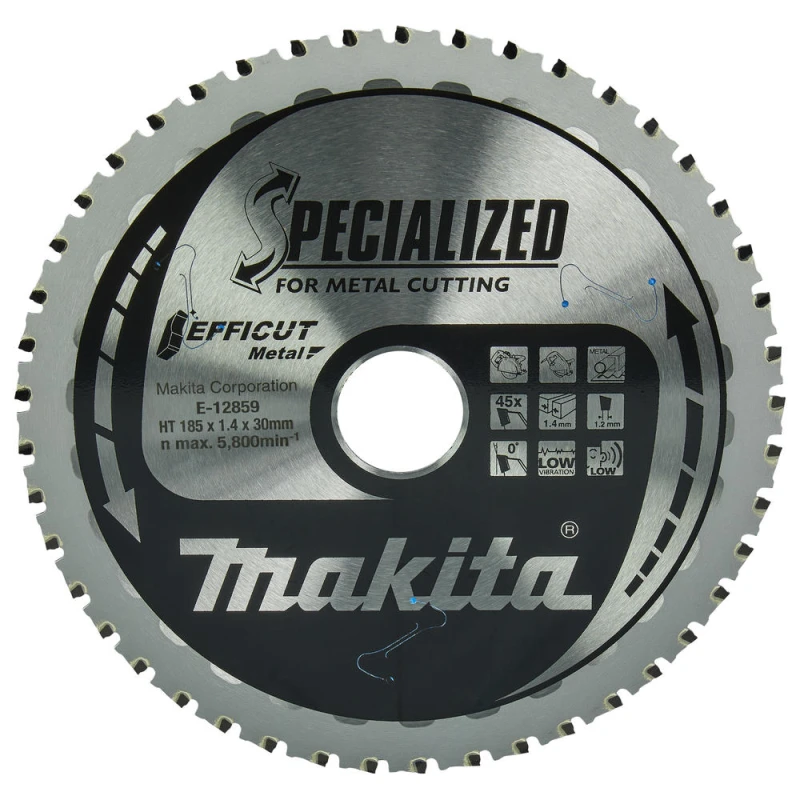 Image of Makita SPECIALIZED Efficut Metal Circular Saw Blade E-12859 Diameter: 185mm
