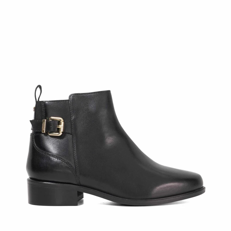Image of Dune London Womens Padri Flat Ankle Boots Black Leather female 3 (36)