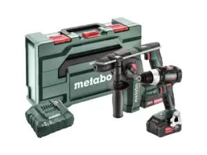 Image of Metabo Combo Set 2.5.2 18v 1x4Ah 1x2Ah Drill Driver Combi Hammer Twin Kit