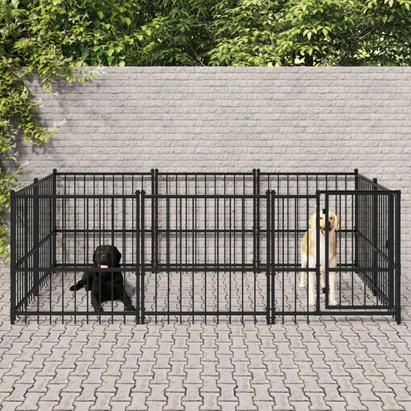 Image of VIDAXL Outdoor Dog Kennel Steel 5.63 m² vidaXL 8720287215653