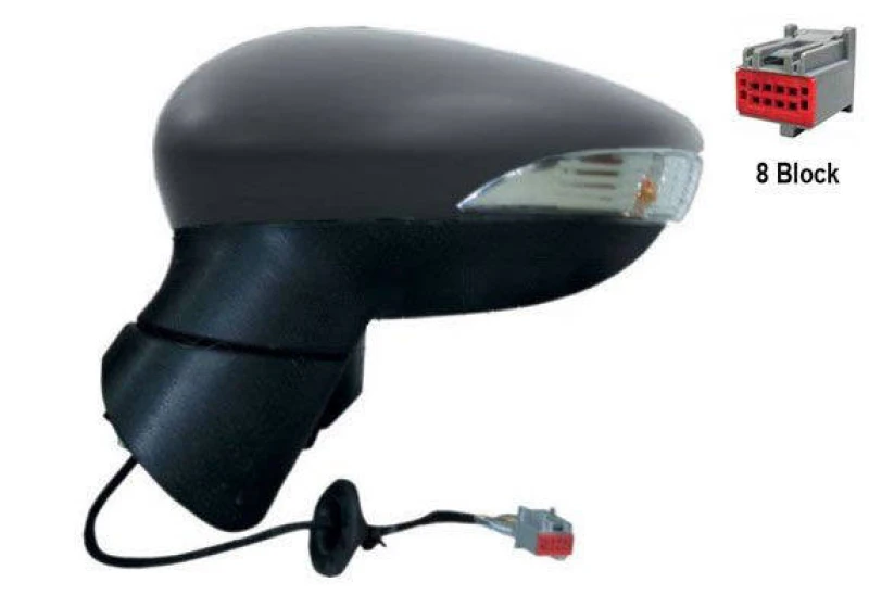 Image of ALKAR 6121394 Wing mirror Left, Aspherical, primed Outside Mirror (50)