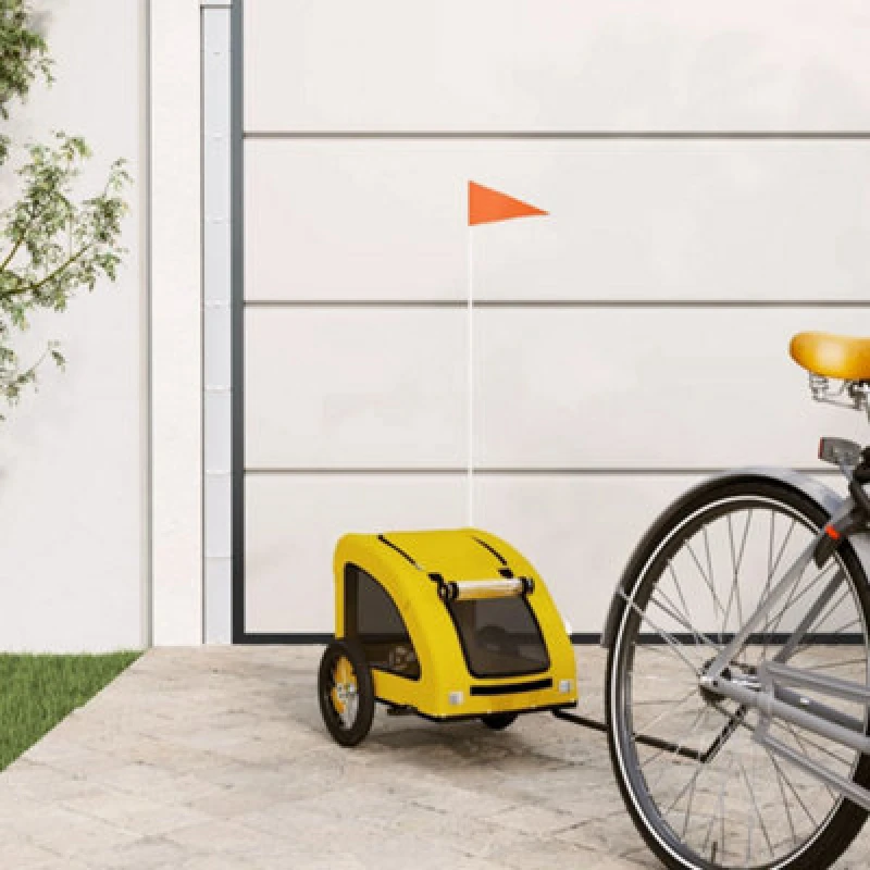 Image of VIDAXL Vidaxl - Pet Bike Trailer Yellow Oxford Fabric and Iron 8720845770372