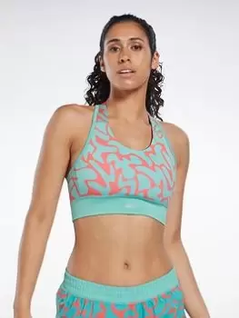 Image of Reebok Running Printed Sports Bra - Blue Size L, Women