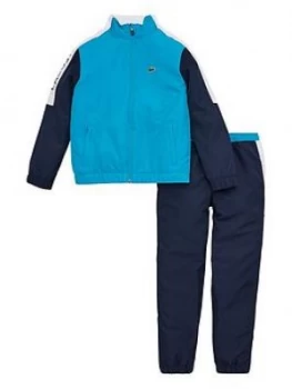 Lacoste Sports Boys Funnel Neck Poly Tracksuit - Blue