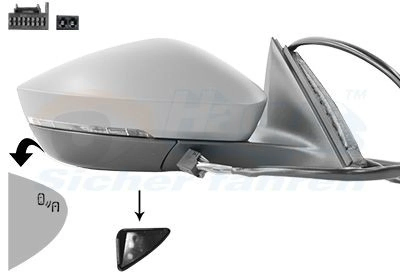 Image of VAN WEZEL Wing mirror VAN WEZEL 7638826