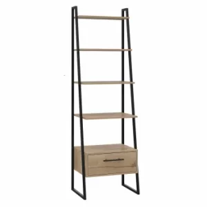 Image of Brooklyn ladder shelf unit with Black metal legs