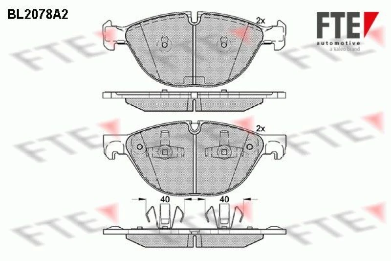 Image of Brake pad set FTE 9010662