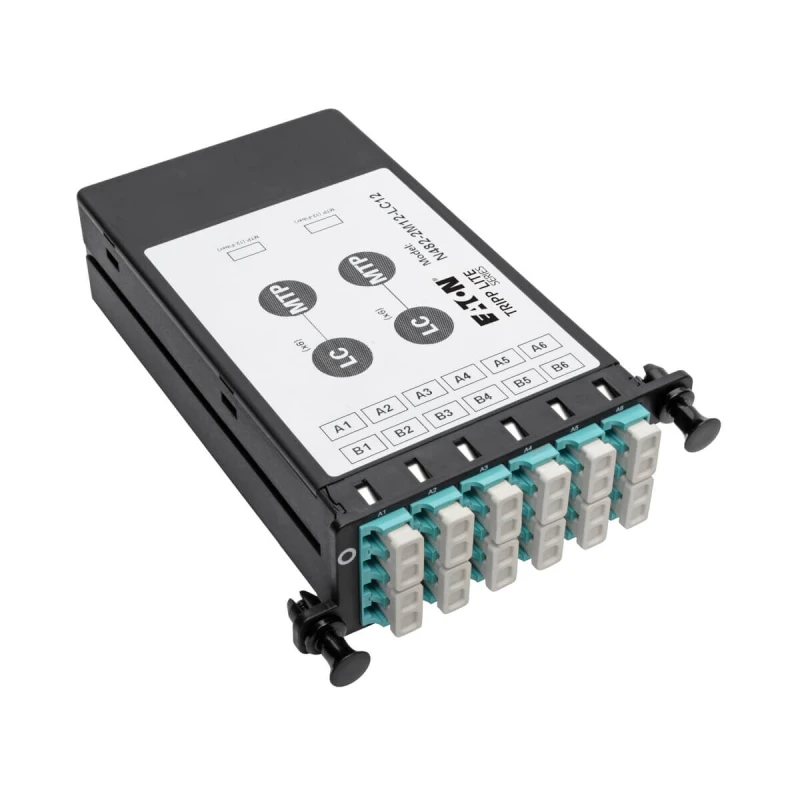 Image of Eaton Tripp Lite N482-2M12-LC12 40GB to 10GB Breakout Cassette - (x2) 12-Fiber OM4 MTP/MPO ( Male with Pins ) to (x12) LC N482-2M12-LC12