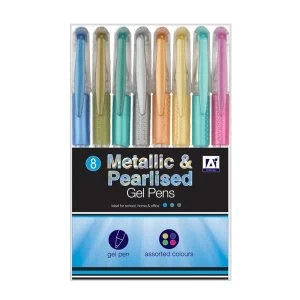 image of A Star Metallic & Pearlised Gel Pens (Pack of 6)