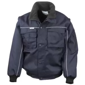 Image of Result Mens Workguard Zip Sleeve Heavy Duty Water Repellent Windproof Jacket (2XL) (Navy/Navy)